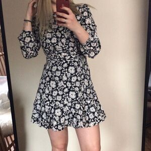 Dress Flower Print H&M Puff Sleeves